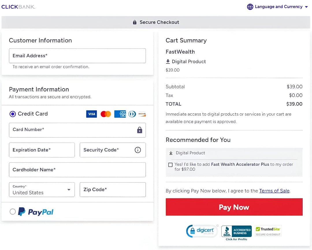 The Genius Wave Checkout Page